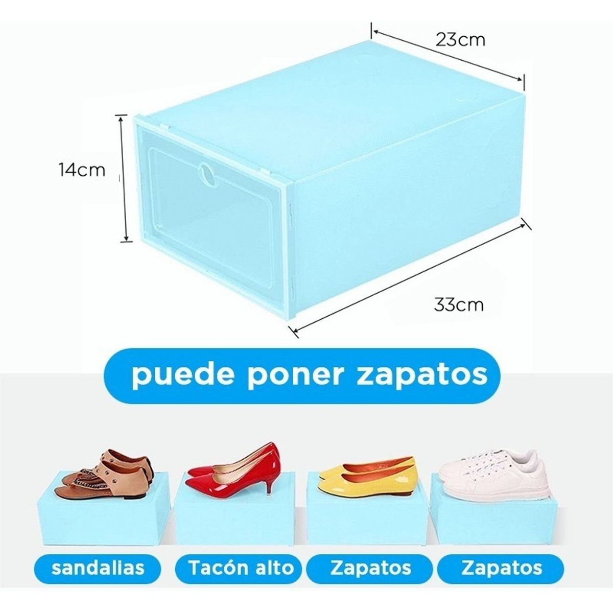 U BUY - Caja Organizador De Zapatos Apilable Multiuso 12 Piezas Azul