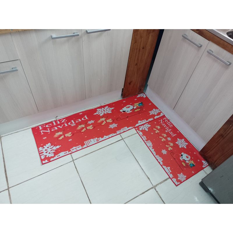 GENERICO - Set Navideño Fundas para baño Alfombra cocina
