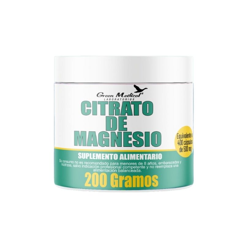 GREEN MEDICAL - Citrato de magnesio polvo 200gr GM