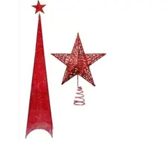 GENERICO - Arbol de navidad con Luz LED Piramide Rojo 120cm