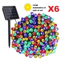 U BUY - Pack X 6 Luces Solares Navidad Guirnalda 10 Metros 100 Led