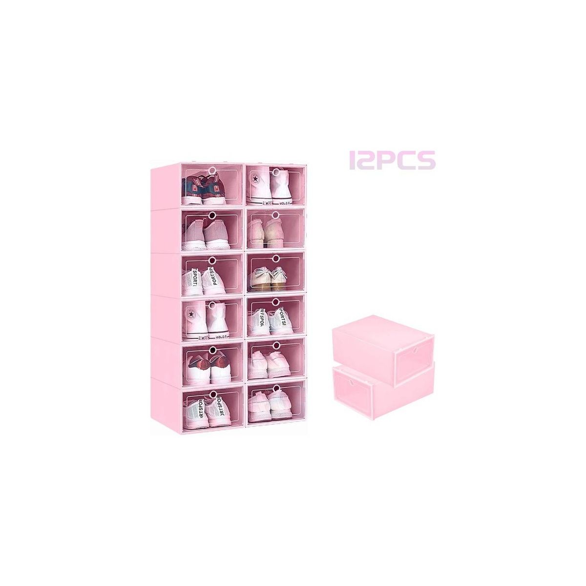 U BUY - 12pcs Organizadores Apilables Para Zapatos Cajas De   Rosa