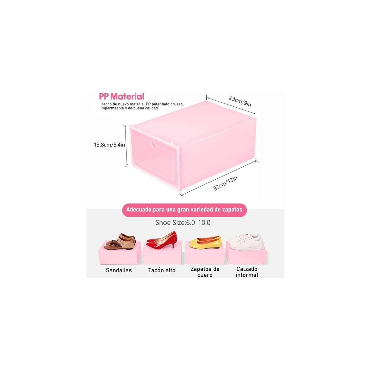 U BUY - 12pcs Organizadores Apilables Para Zapatos Cajas De   Rosa