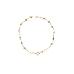 JB JOYAS BARON - Pulsera de Oro 18kt Tricolor Pelotitas 1013