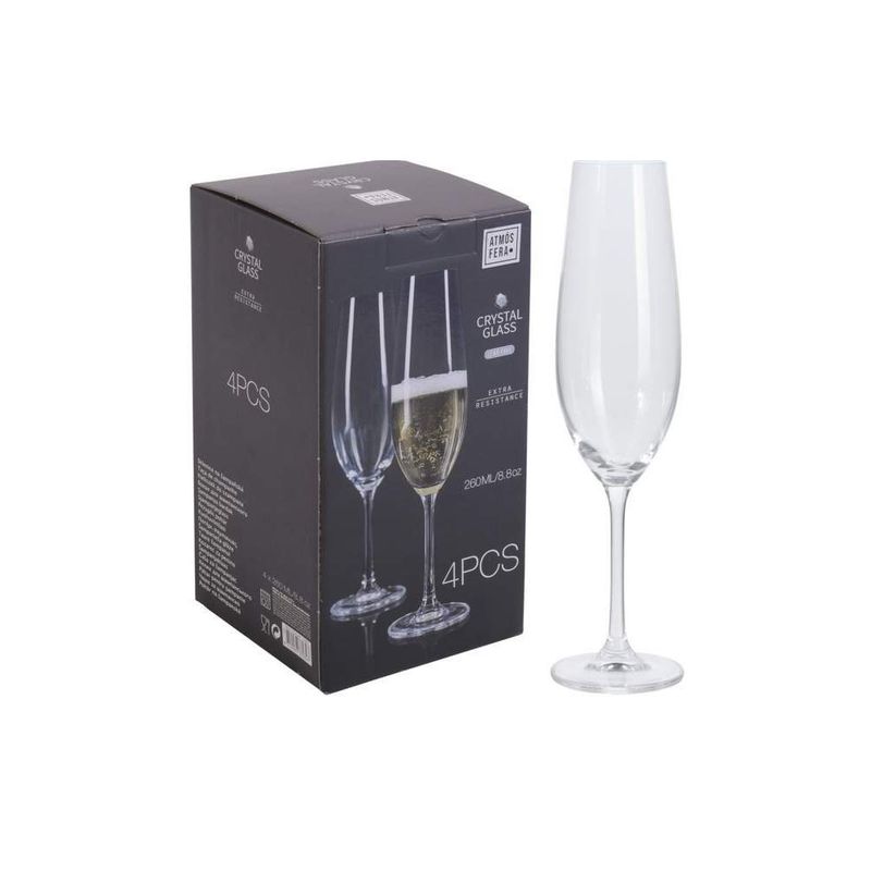 OEM - Set 4 copas champagne Crystalline 260 cc