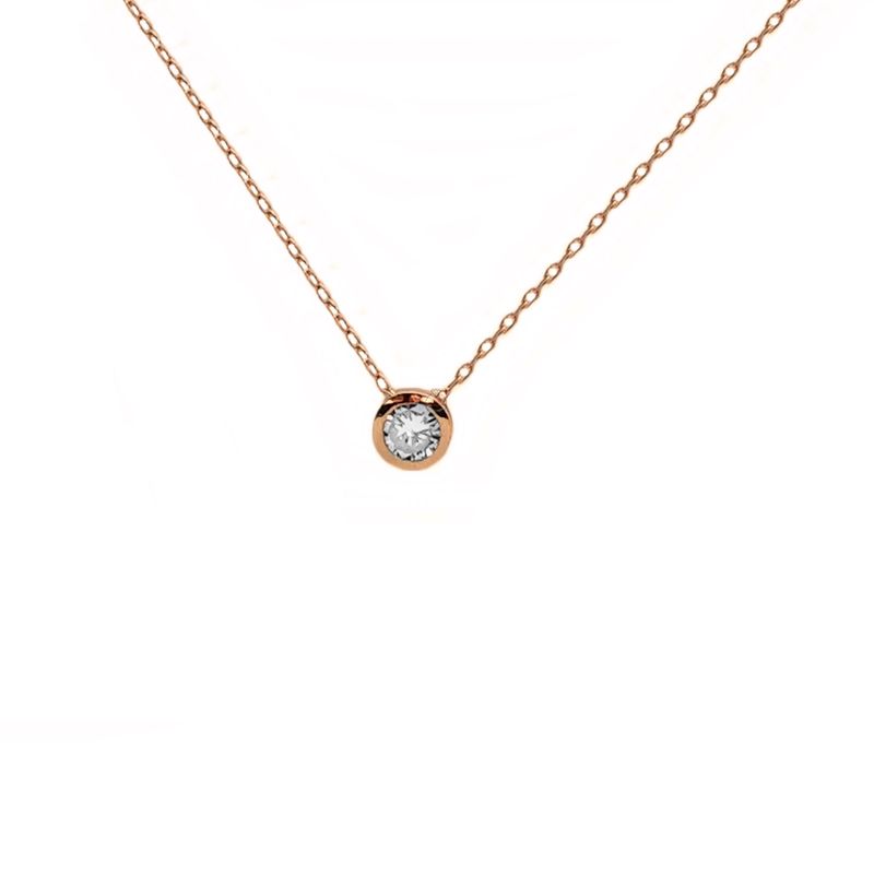 JOYAS MYTOKE - Collar Punto De Luz Oro 18k 40cm Circon Femenina Mujer