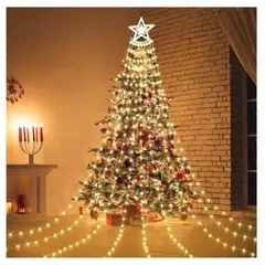 GENERICO - Luces Cascada Arbol Navidad Estrella Lluvia de luces CALIDA