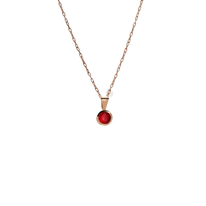 JOYAS MYTOKE - Collar Rubi Oro18 Kilates Colgante Punto Luz Mujer Amor