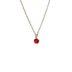 JOYAS MYTOKE - Collar Rubi Oro18 Kilates Colgante Punto Luz Mujer Amor