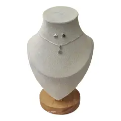 GENERICO - Conjunto estrella lisa de 7mm de plata 925