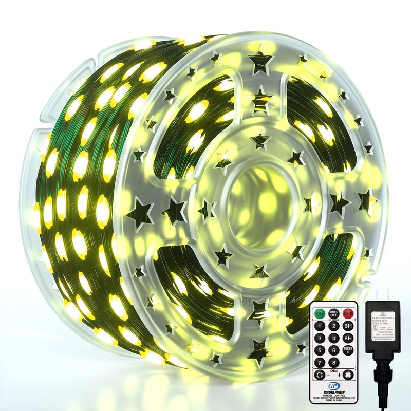 VATYERTY - Luces de Navidad para exteriores  200 luces LED Blanco cálido