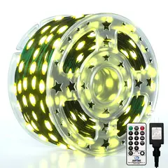 VATYERTY - Luces de Navidad para exteriores 200 luces LED Blanco cálido