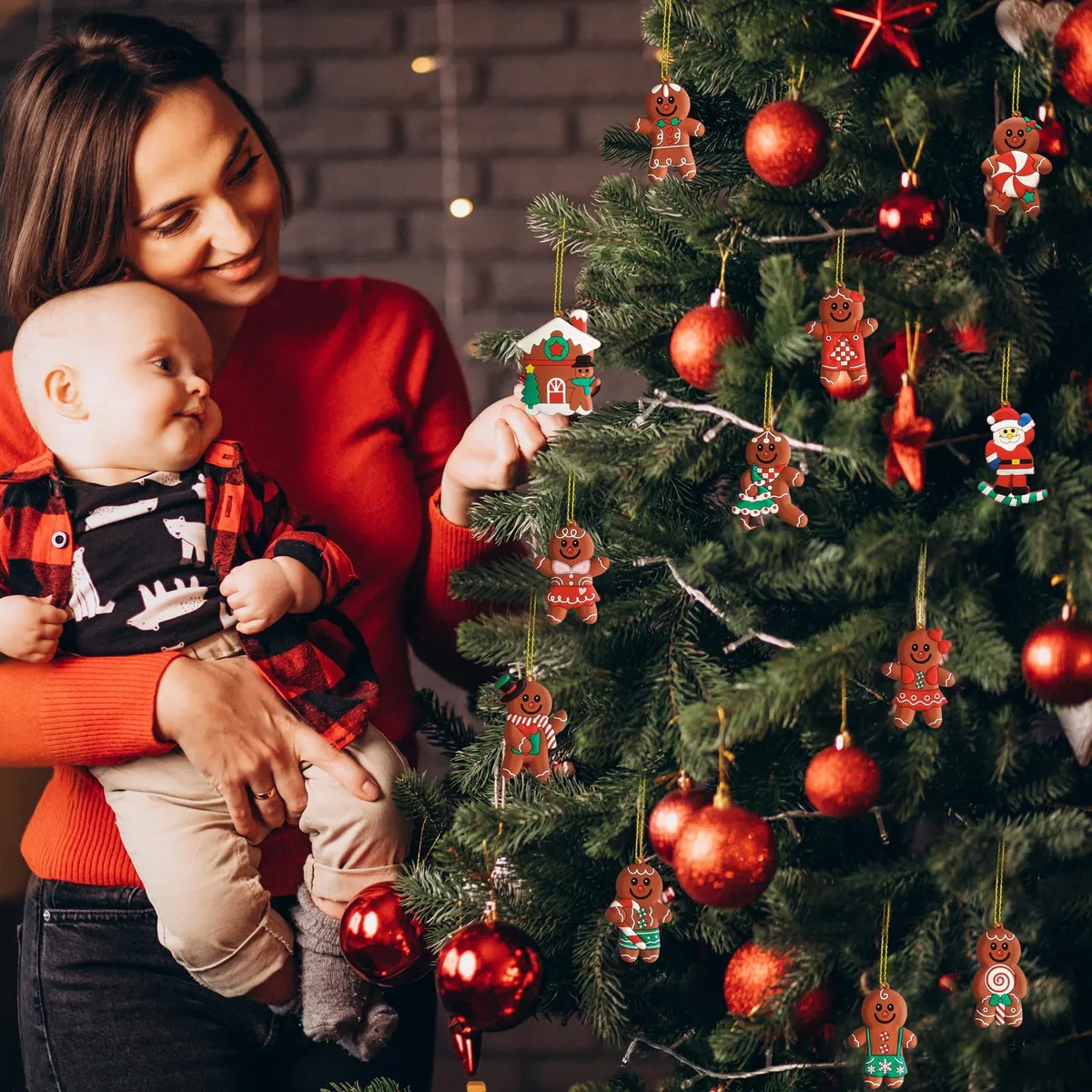 VATYERTY - 12 adornos de Navidad bonitos muñeco de nieve