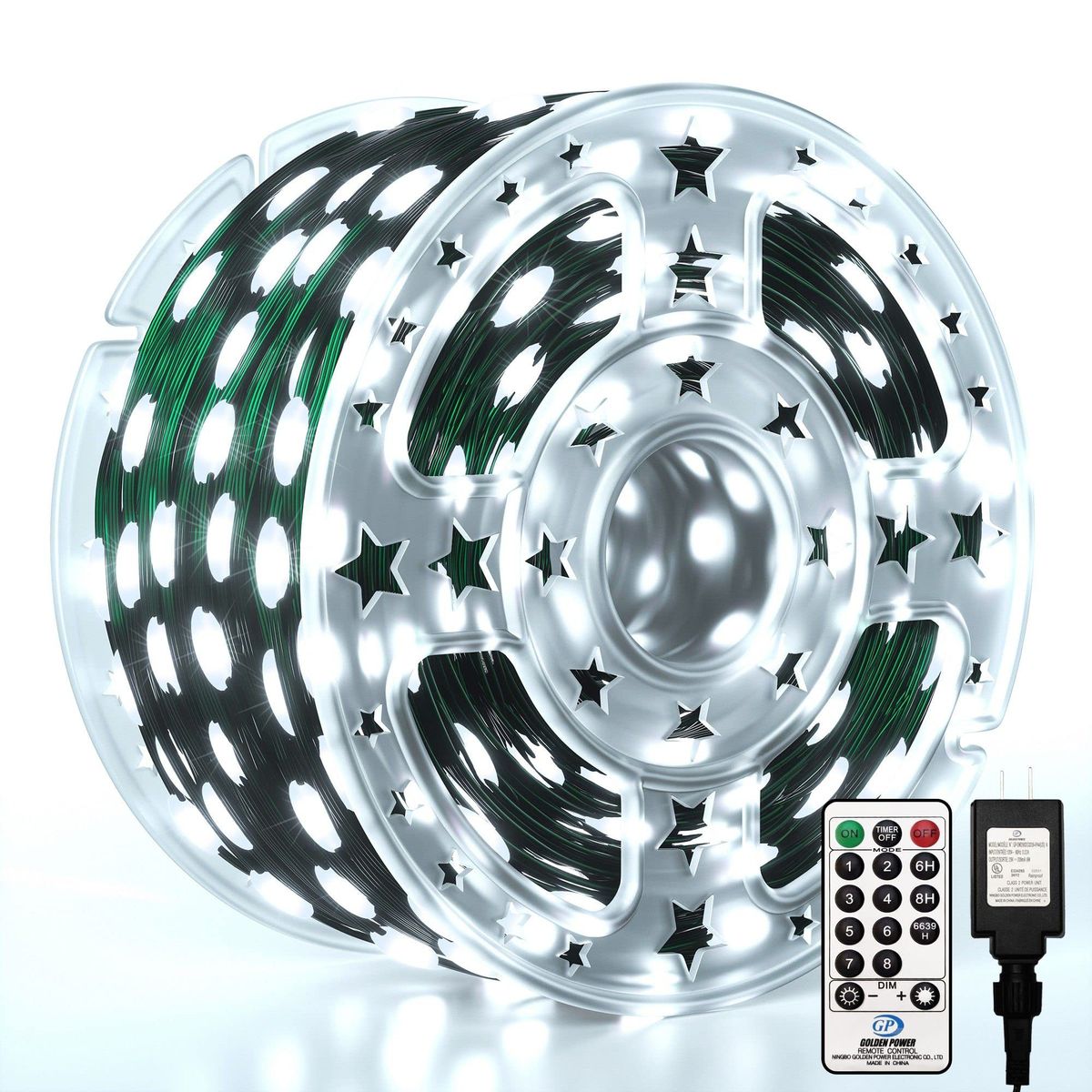 VATYERTY - Luces de Navidad para exteriores  200 luces LED Blanco