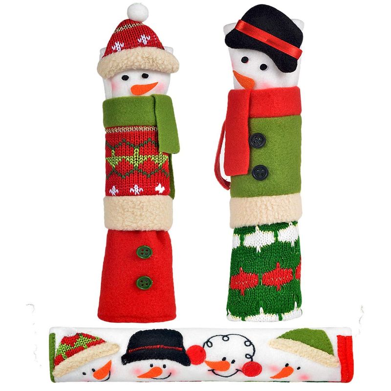 VATYERTY - 3 piezas de Navidad muñeco de nieve para puerta de refrigerador