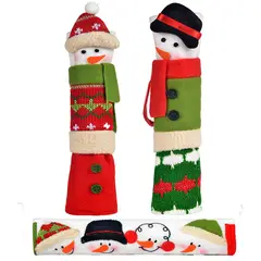 VATYERTY - 3 piezas de Navidad muñeco de nieve para puerta de refrigerador