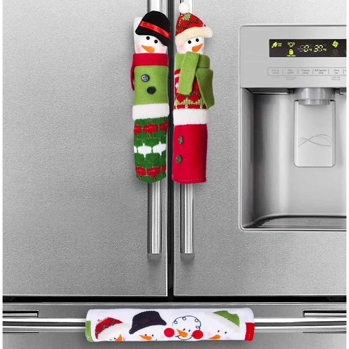 VATYERTY - 3 piezas de Navidad muñeco de nieve para puerta de refrigerador