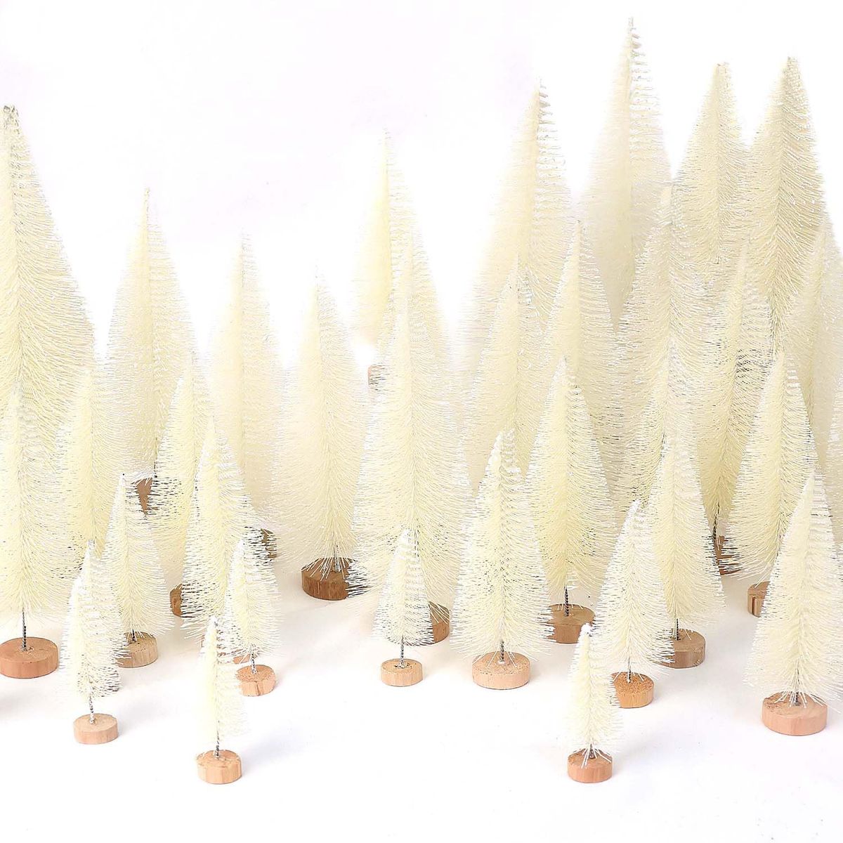 VATYERTY - 30 pcs Mini arboles artificiales para árbol de Navidad blanco