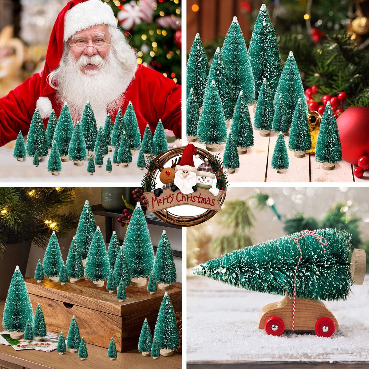 VATYERTY - 30 pcs Mini arboles artificiales para árbol de Navidad verde