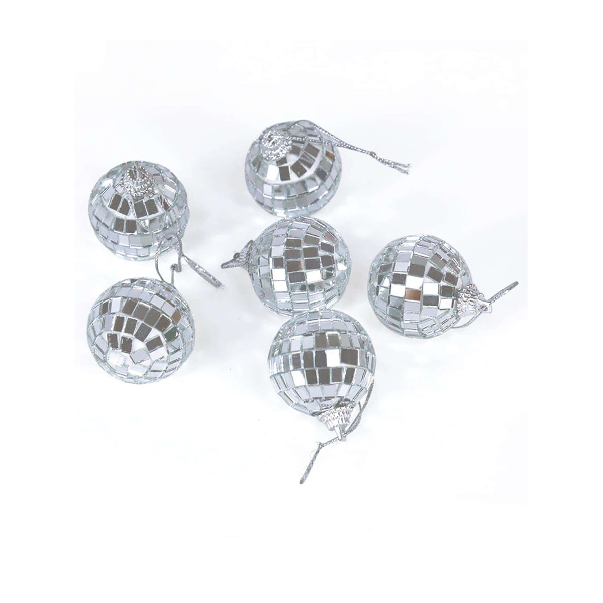 VATYERTY - 6pcs bolas de espejo de discoteca bola de cristal plateada Navidad 4cm