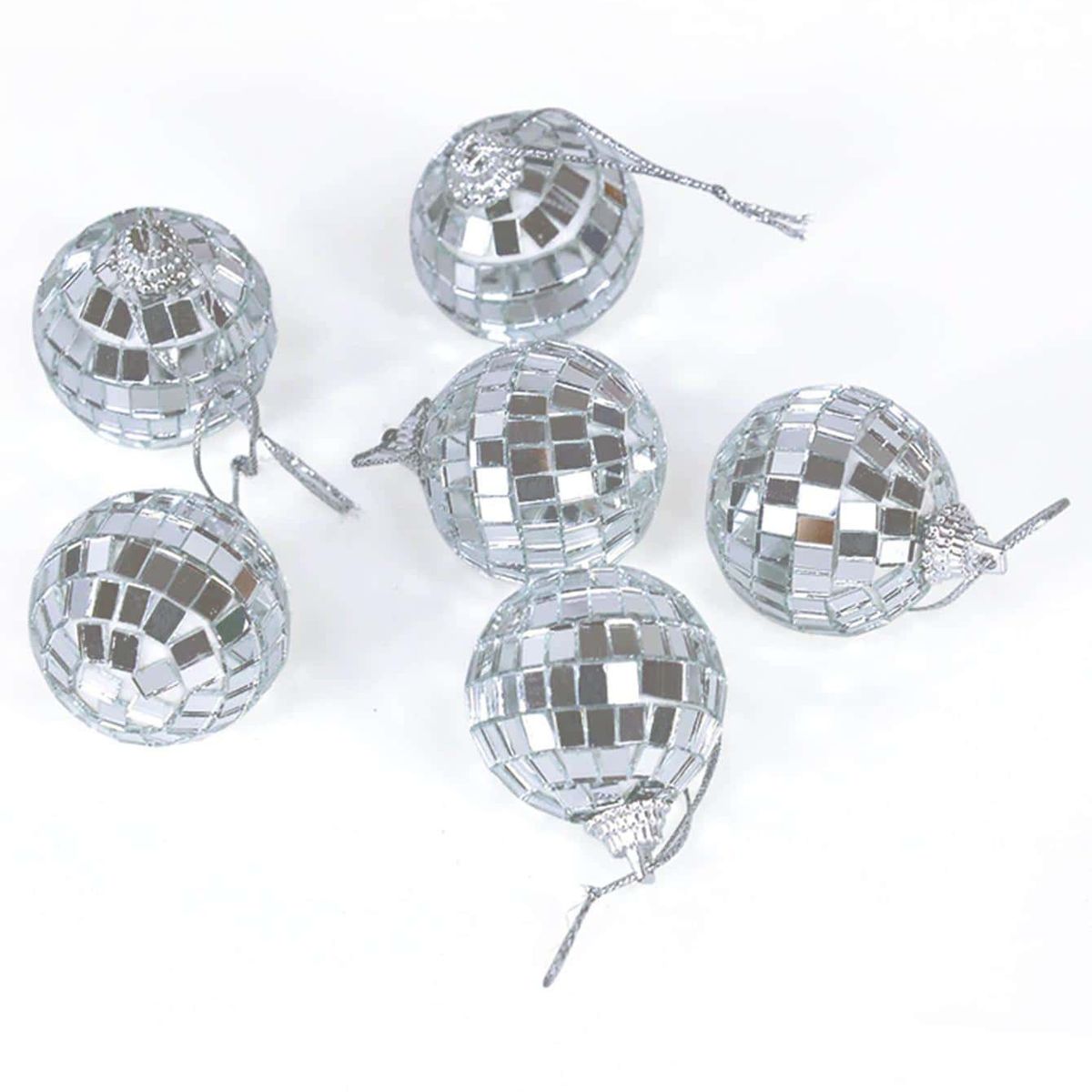 VATYERTY - 6pcs bolas de espejo de discoteca bola de cristal plateada Navidad 6cm