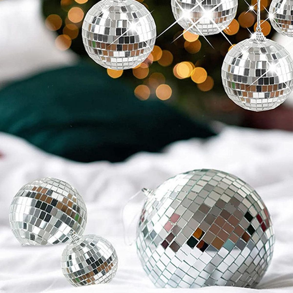 VATYERTY - 6pcs bolas de espejo de discoteca bola de cristal plateada Navidad 6cm