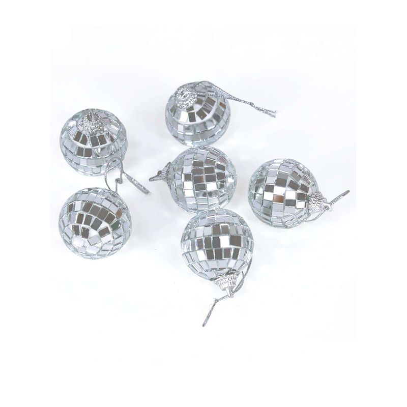 VATYERTY - 6pcs bolas de espejo de discoteca bola de cristal plateada Navidad 5cm