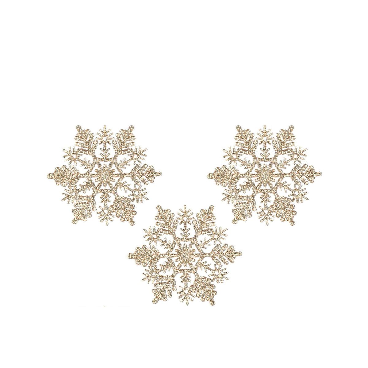 VATYERTY - 24 piezas Colgante de pared Navidad copo de nieve oro