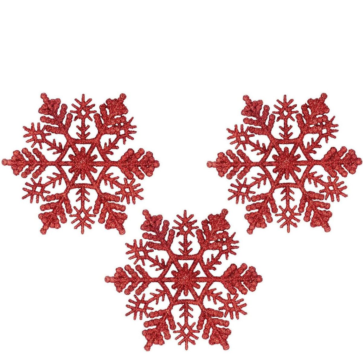 VATYERTY - 24 piezas Colgante de pared Navidad copo de nieve rojo