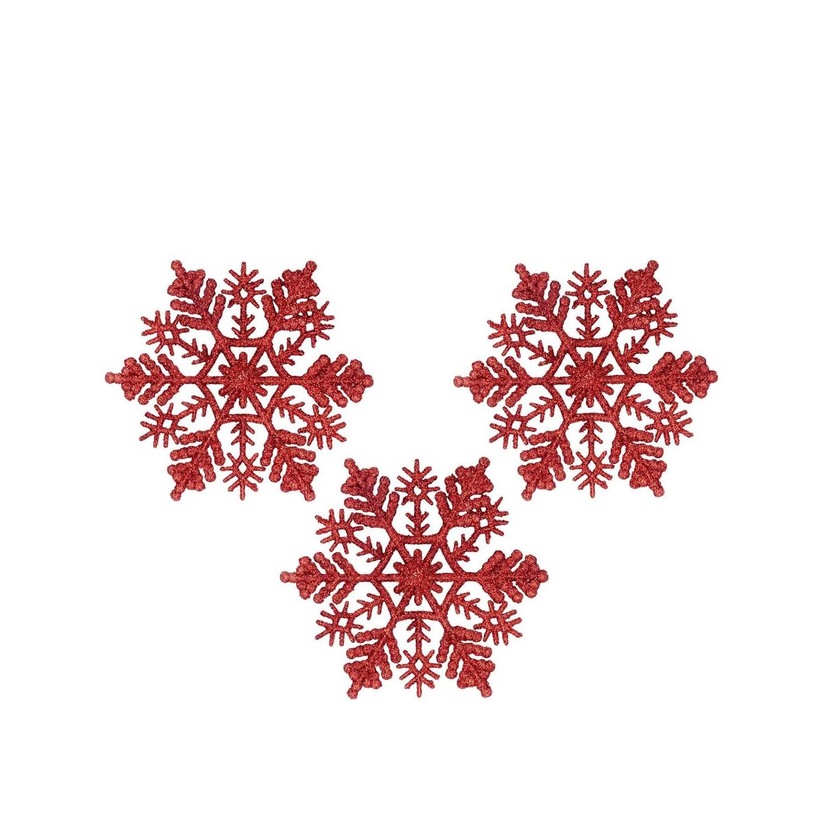 VATYERTY - 24 piezas Colgante de pared Navidad copo de nieve rojo
