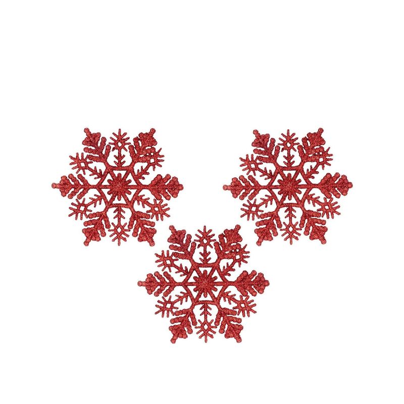 VATYERTY - 24 piezas Colgante de pared Navidad copo de nieve rojo