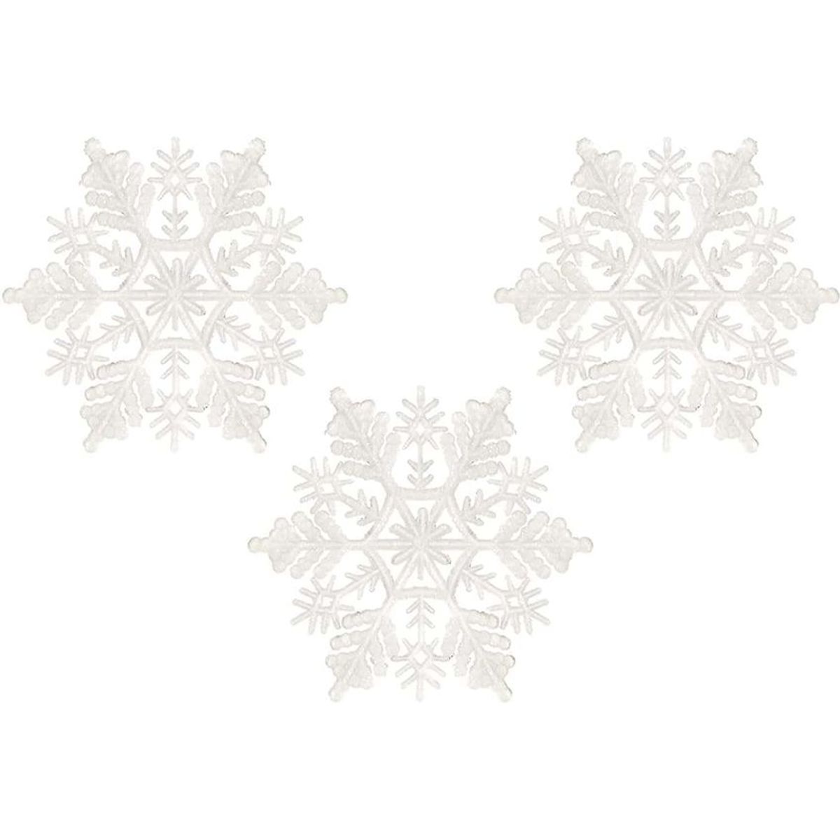 VATYERTY - 24 piezas Colgante de pared Navidad copo de nieve blanco