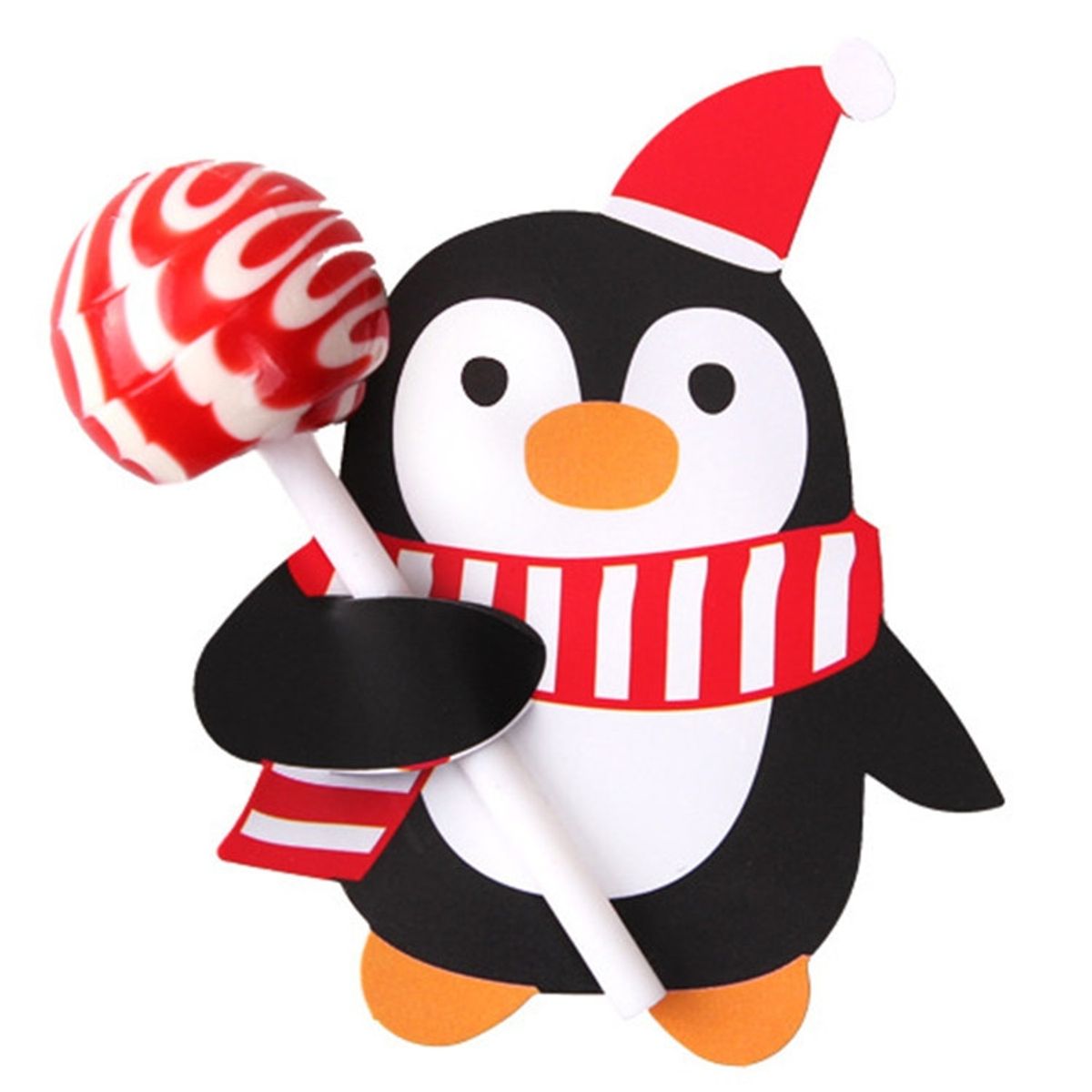 VATYERTY - 100 pcs Papel Con Diseño De Piruleta Navideña Santa Claus pingüino