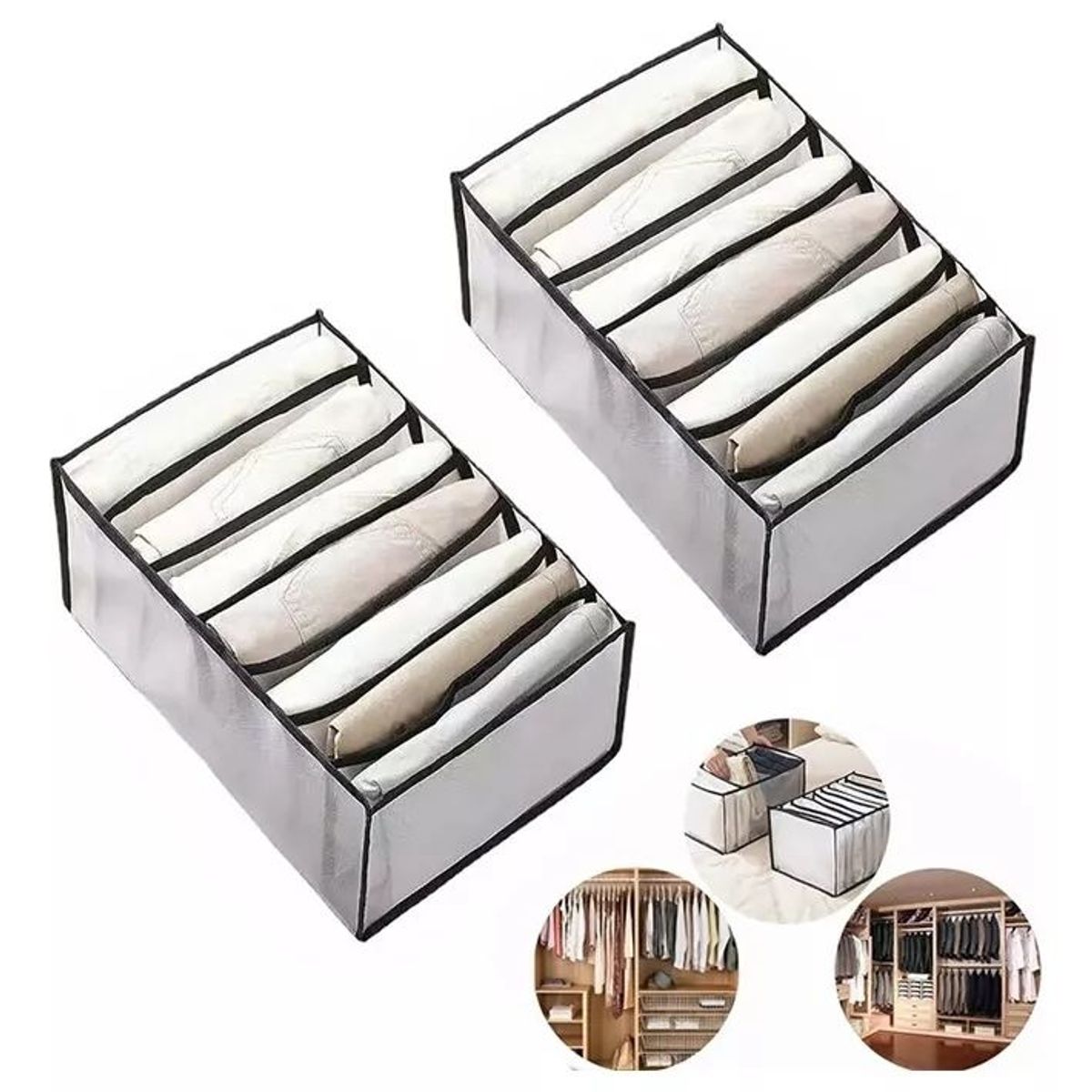 KUANGYE - Pack 2 Organizador De Ropa Jeans Pantalones Camisas Armario