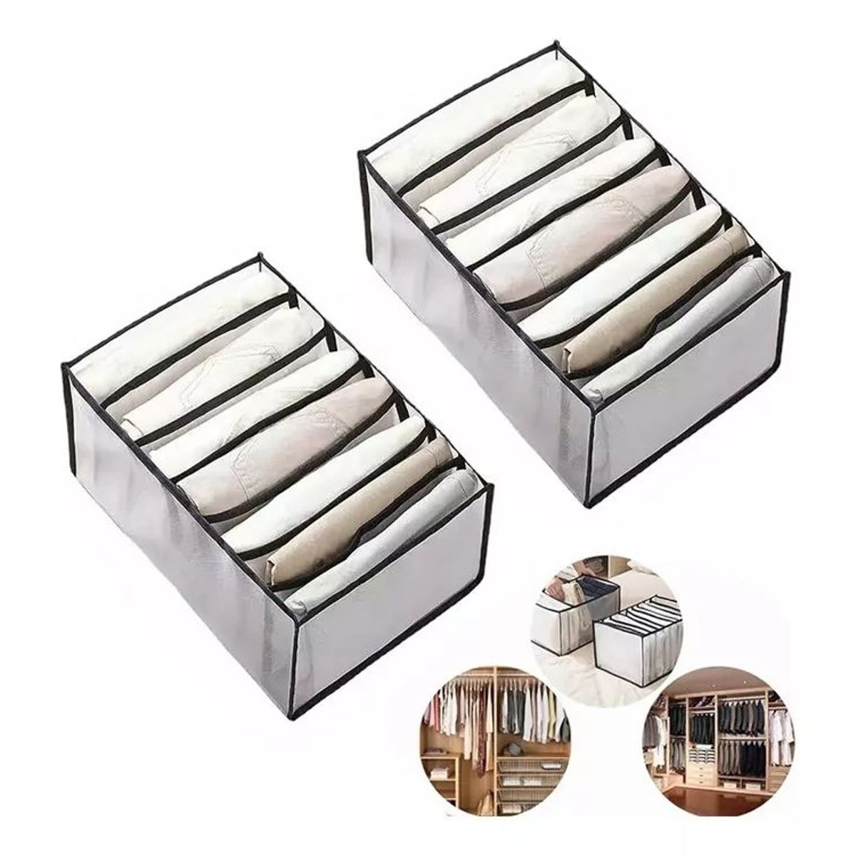 KUANGYE - Pack 2 Organizador De Ropa Jeans Pantalones Camisas Armario