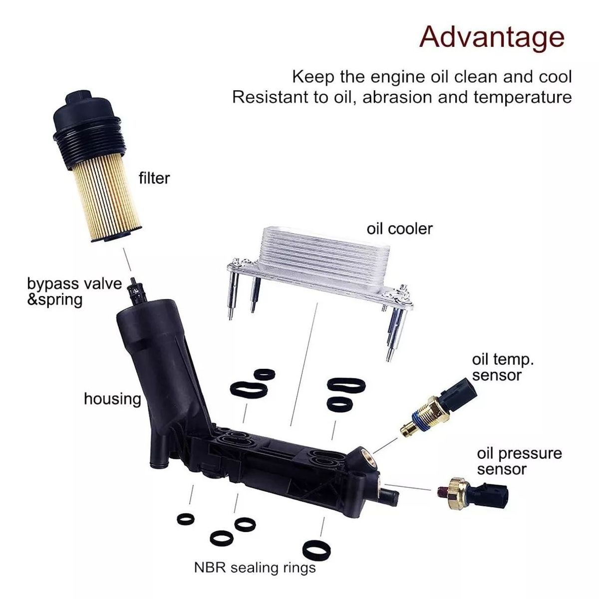 KUANGYE - Enfriador De Aceite Completo Jeep Dodge Chrysler Cheroke Ram