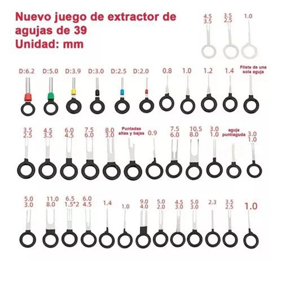 KUANGYE - Herramientas De Eliminación Terminale Extractor De Pin 39pcs