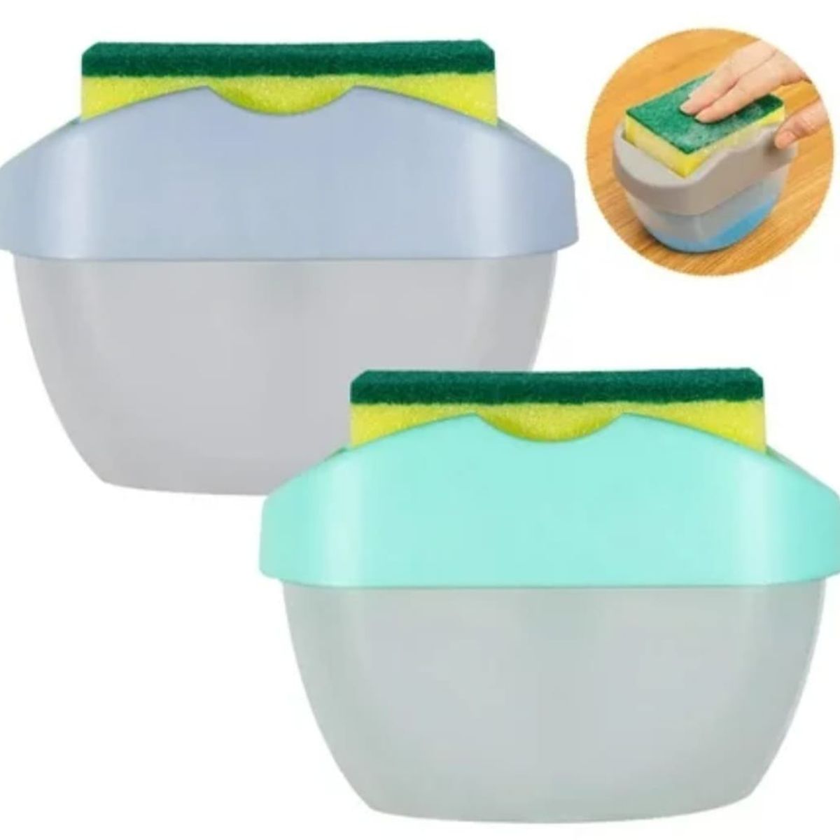 GENERICO - Duo Pack Dispensadores De Líquido Para Cocina Con Esponja