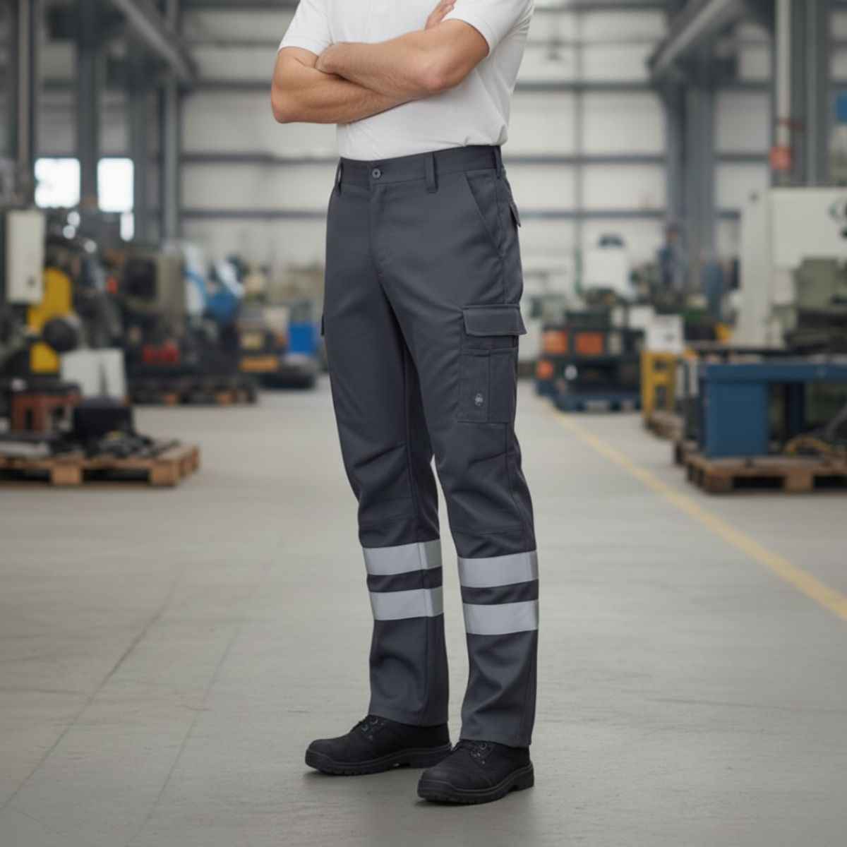 T-WORLD - Pantalón Cargo Gabardina Con Cinta Reflectante Hombre