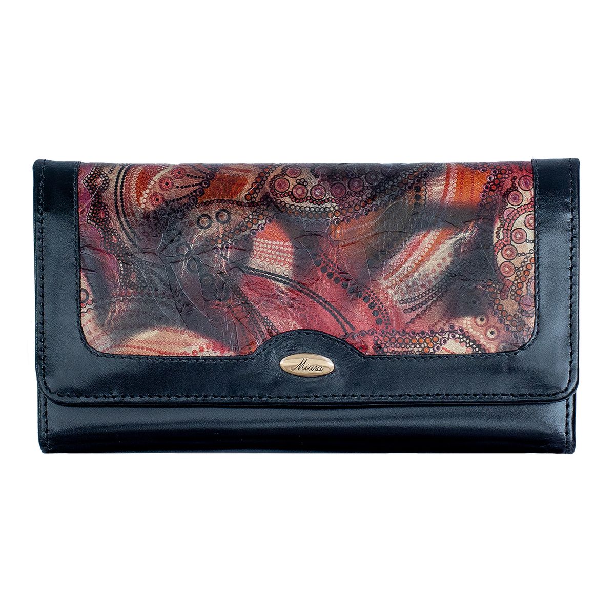 MIURA - Chequera Mujer Miura Mod Brigitte Cuero Natural Con Protección RFID