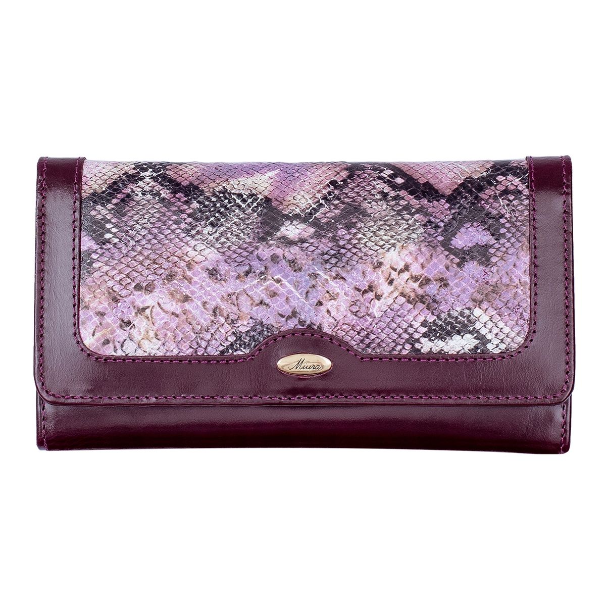 MIURA - Chequera Mujer Miura Mod Brigitte Cuero Natural Con Protección RFID