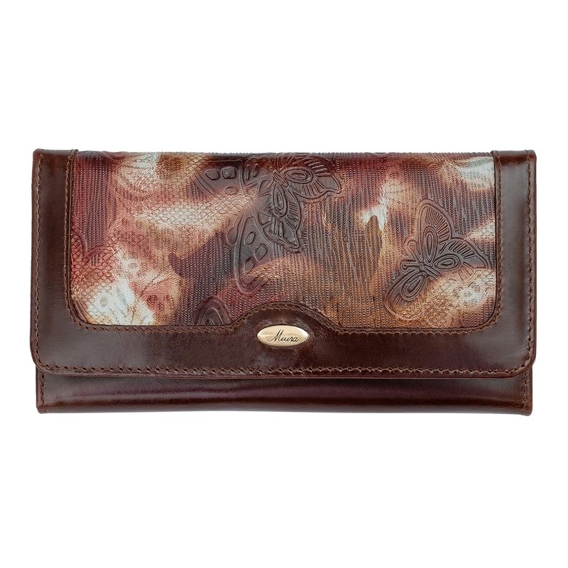 MIURA - Chequera Mujer Miura Mod Brigitte Cuero Natural Con Protección RFID