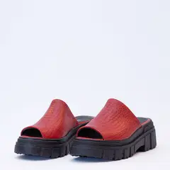 MOSSA - Sandalias Rosario Croco Rojo