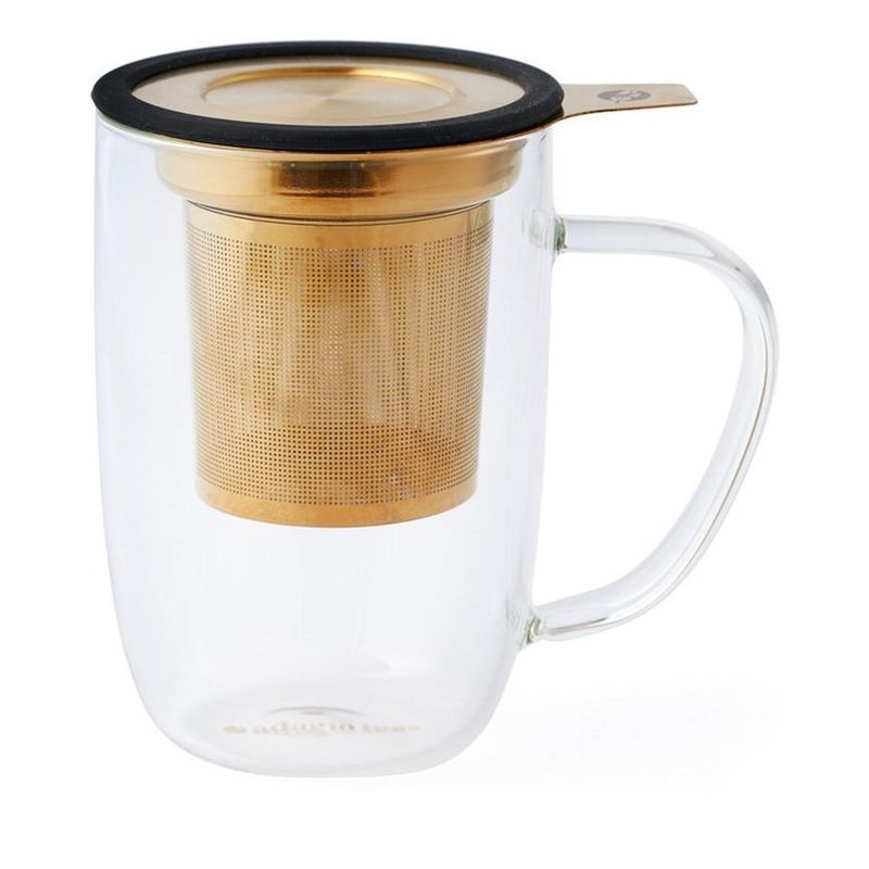 ADAGIO TEAS - Mug Bhoro Negro Infusor Dorado 470 ml