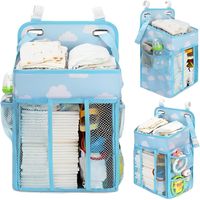 Organizador Cambiador Pañales Para Cuna Carrito De Pañal - Celeste - 42