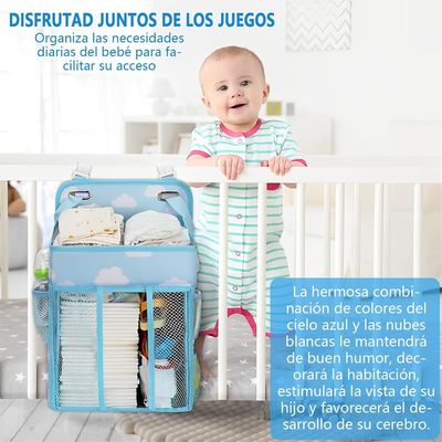 Imagen 2 del producto Organizador Cambiador Pañales Para Cuna Carrito De Pañal - Celeste - 42