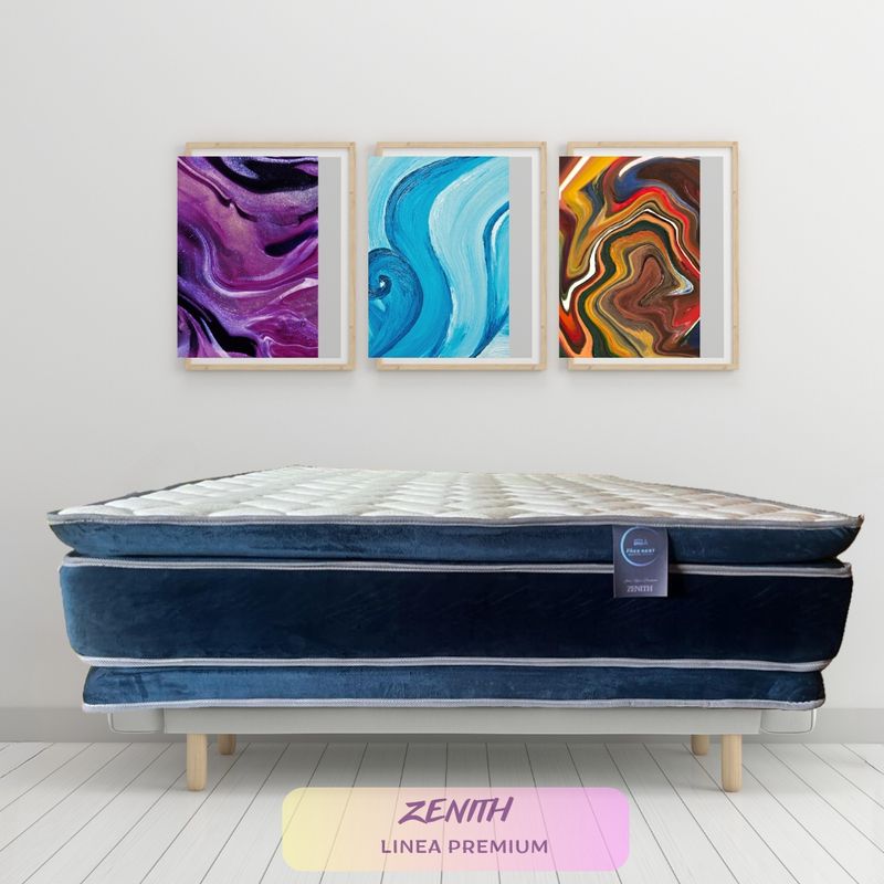 GENERICO - Colchón Zenith 2 Plazas Box Premium Espuma Densidad 30 Y Resorte