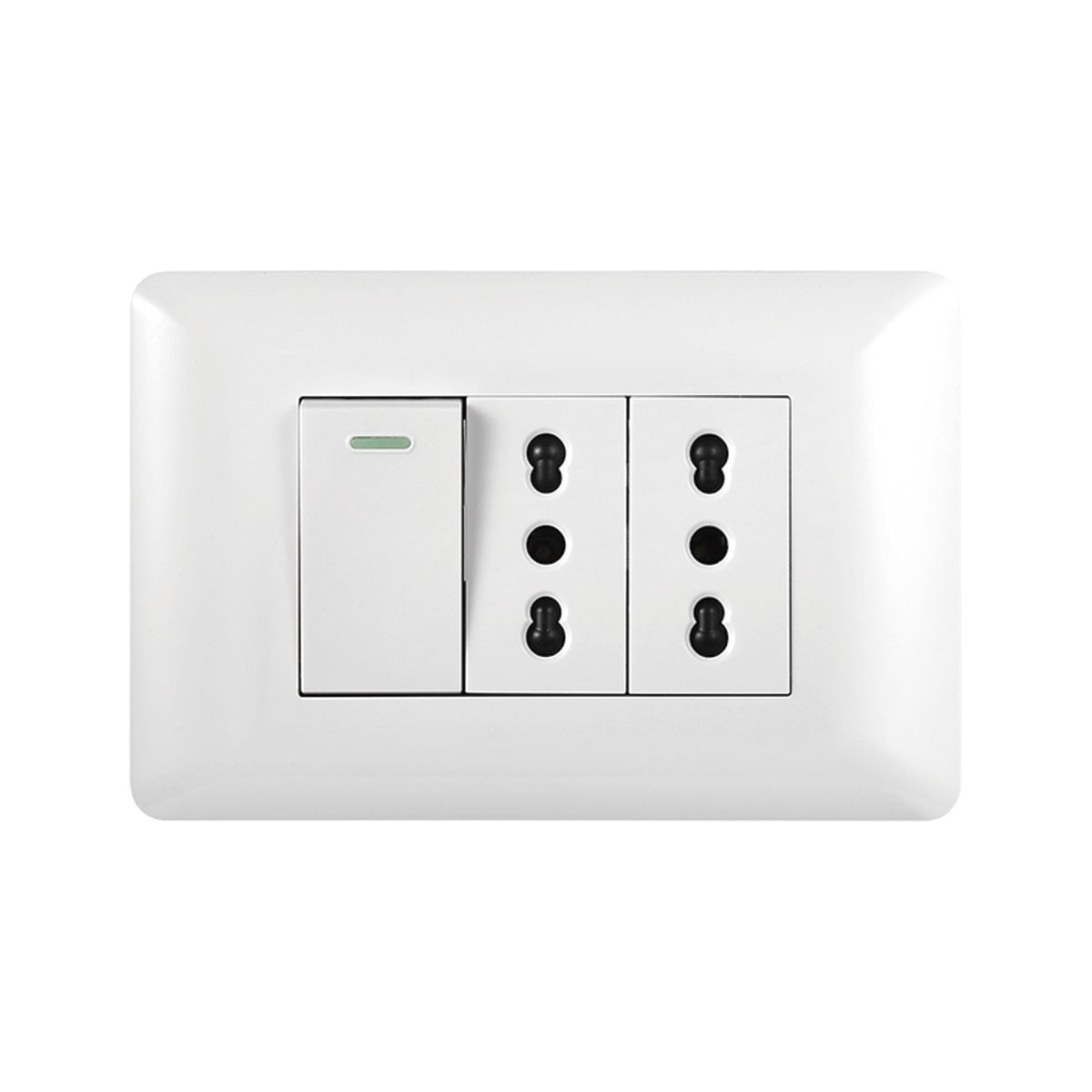 WANT - Pack 10 Tomacorriente Doble 10/ 16A 250V +Interruptor Simple 9/ 12 10A