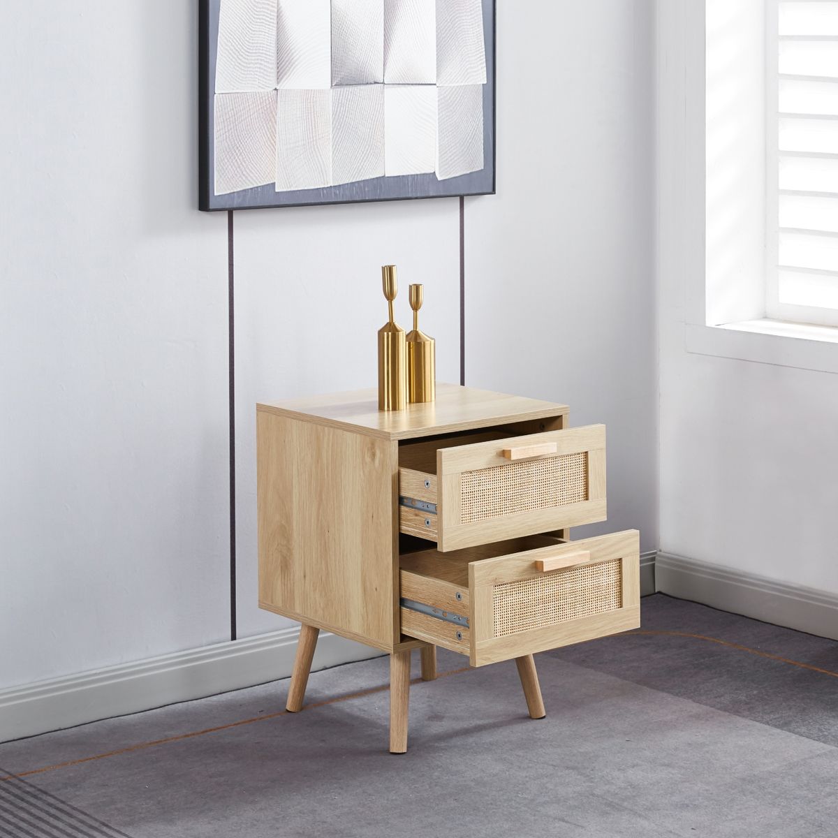 CORI CORI - Pack 2 Veladores Eames Mesh Doble OAK