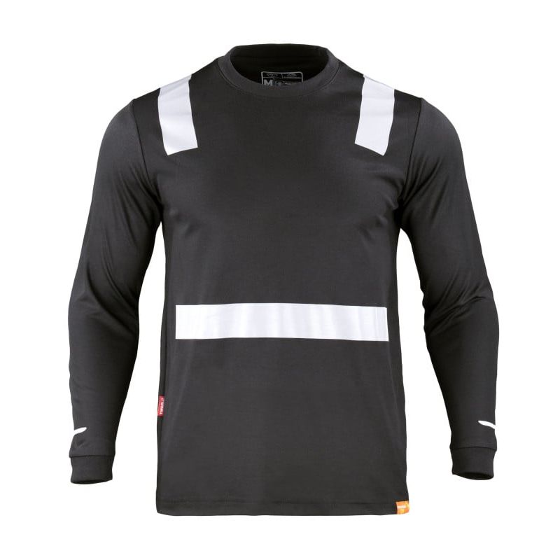 T-WORLD - Polera Credondo Hibrida Manga Larga Con Cinta Reflectante